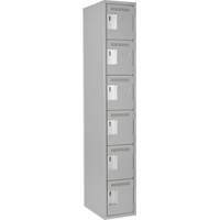 Clean Line Lockerettes, 6 -tier, 12" x 18" x 72", Steel, Grey, Rivet (Assembled) Ontario Safety Products