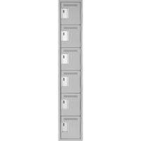 Clean Line Lockerettes, 6 -tier, 12" x 18" x 72", Steel, Grey, Rivet (Assembled) Ontario Safety Products