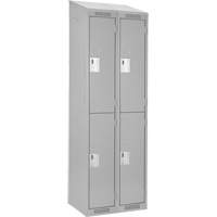 Clean Line Lockers, 2 -tier, Bank of 2, 24" x 18" x 78", Steel, Grey, Rivet (Assembled) Ontario Safety Products