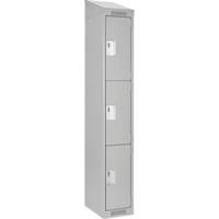 Casiers Clean Line, 3 niveaux, 12" x 18" x 78", Acier, Gris, Rivet (assembl&eacute;) Ontario Safety Products