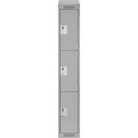 Casiers Clean Line, 3 niveaux, 12" x 18" x 78", Acier, Gris, Rivet (assembl&eacute;) Ontario Safety Products
