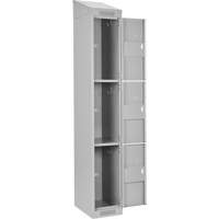 Clean Line Lockers, 3 -tier, Bank of 4, 48" x 18" x 78", Steel, Grey, Rivet (Assembled) Ontario Safety Products