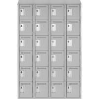 Clean Line Lockerette , 6 -tier, Bank of 4, 48" x 18" x 78", Steel, Grey, Rivet (Assembled) Ontario Safety Products