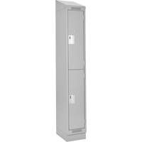 Casiers Clean Line, 2 niveaux, 12" x 18" x 82", Acier, Gris, Rivet (assembl&eacute;) Ontario Safety Products
