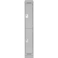 Casiers Clean Line, 2 niveaux, 12" x 18" x 82", Acier, Gris, Rivet (assembl&eacute;) Ontario Safety Products