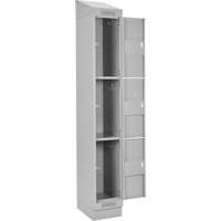 Clean Line Lockers, 3 -tier, Bank of 4, 48" x 18" x 82", Steel, Grey, Rivet (Assembled) Ontario Safety Products