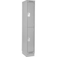 Casiers Clean Line, 2 niveaux, 12" x 18" x 76", Acier, Gris, Rivet (assembl&eacute;) Ontario Safety Products