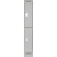 Casiers Clean Line, 2 niveaux, 12" x 18" x 76", Acier, Gris, Rivet (assembl&eacute;) Ontario Safety Products