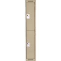 Casiers Clean Line, 2 niveaux, 12" x 18" x 72", Acier, Beige, Rivet (assembl&eacute;) Ontario Safety Products