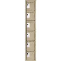 Clean Line Lockerette, 6 -tier, 12" x 18" x 72", Steel, Beige, Rivet (Assembled) Ontario Safety Products