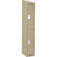 Casiers Clean Line, 2 niveaux, 12" x 18" x 78", Acier, Beige, Rivet (assembl&eacute;) Ontario Safety Products