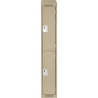 Casiers Clean Line, 2 niveaux, 12" x 18" x 78", Acier, Beige, Rivet (assembl&eacute;) Ontario Safety Products