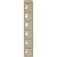 Clean Line Lockerette, 6 -tier, 12" x 18" x 78", Steel, Beige, Rivet (Assembled) Ontario Safety Products