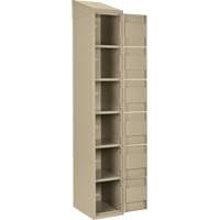 Clean Line Lockerette, 6 -tier, Bank of 4, 48" x 18" x 78", Steel, Beige, Rivet (Assembled) Ontario Safety Products