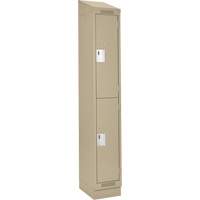 Clean Line Lockers, 2 -tier, 12" x 18" x 82", Steel, Beige, Rivet (Assembled) Ontario Safety Products