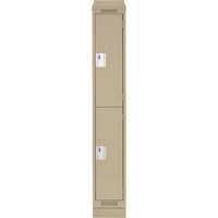 Clean Line Lockers, 2 -tier, 12" x 18" x 82", Steel, Beige, Rivet (Assembled) Ontario Safety Products