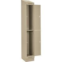 Clean Line Lockers, 2 -tier, Bank of 4, 48" x 18" x 82", Steel, Beige, Rivet (Assembled) Ontario Safety Products