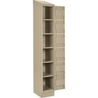 Clean Line Lockerette , 6 -tier, Bank of 4, 48" x 18" x 82", Steel, Beige, Rivet (Assembled) Ontario Safety Products
