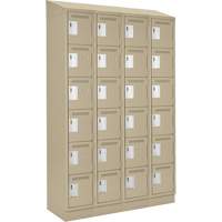 Clean Line Lockerette , 6 -tier, Bank of 4, 48" x 18" x 82", Steel, Beige, Rivet (Assembled) Ontario Safety Products