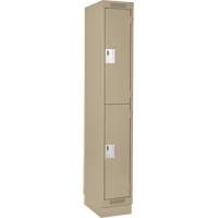 Casiers Clean Line, 2 niveaux, 12" x 18" x 76", Acier, Beige, Rivet (assembl&eacute;) Ontario Safety Products