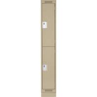Casiers Clean Line, 2 niveaux, 12" x 18" x 76", Acier, Beige, Rivet (assembl&eacute;) Ontario Safety Products