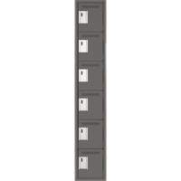 Clean Line Lockerette, 6 -tier, 12" x 18" x 72", Steel, Charcoal, Rivet (Assembled) Ontario Safety Products