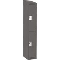 Clean Line Lockers, 2 -tier, 12" x 18" x 78", Steel, Charcoal, Rivet (Assembled) Ontario Safety Products
