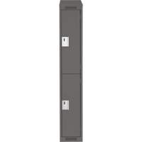 Clean Line Lockers, 2 -tier, 12" x 18" x 78", Steel, Charcoal, Rivet (Assembled) Ontario Safety Products