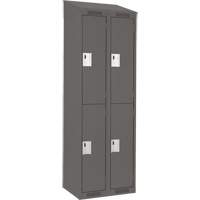 Clean Line Lockers, 2 -tier, Bank of 2, 24" x 18" x 78", Steel, Charcoal, Rivet (Assembled) Ontario Safety Products