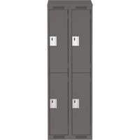 Clean Line Lockers, 2 -tier, Bank of 2, 24" x 18" x 78", Steel, Charcoal, Rivet (Assembled) Ontario Safety Products