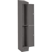 Clean Line Lockers, 2 -tier, Bank of 4, 48" x 18" x 82", Steel, Charcoal, Rivet (Assembled) Ontario Safety Products