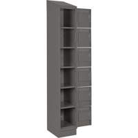 Clean Line Lockerette, 6 -tier, Bank of 4, 48" x 18" x 82", Steel, Charcoal, Rivet (Assembled) Ontario Safety Products