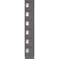 Clean Line Lockerette, 6 -tier, 12" x 18" x 76", Steel, Charcoal, Rivet (Assembled) Ontario Safety Products