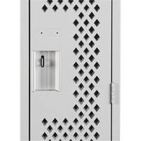 Clean Line™ Lockers, Bank of 2, 24" x 12" x 72", Steel, Grey, Rivet (Assembled), Perforated FK225 | Ontario Safety Product