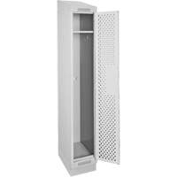Casiers Clean Line, 12" x 18" x 82", Acier, Gris, Rivet (assembl&eacute;), Perfor&eacute; Ontario Safety Products