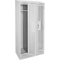 Clean Line Lockers, Bank of 3, 36" x 18" x 82", Steel, Grey, Rivet (Assembled), Perforated Ontario Safety Products