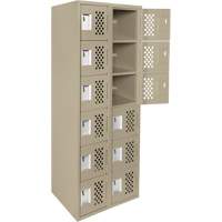 Assembled Lockerettes Clean Line Perforated Economy Lockers, 6 -tier, Bank of 2, 18" x 72" x 12", Steel Ontario Safety Products