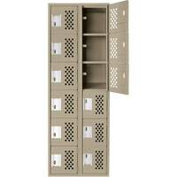 Assembled Lockerettes Clean Line Perforated Economy Lockers, 6 -tier, Bank of 2, 18" x 72" x 12", Steel Ontario Safety Products