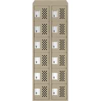 Assembled Lockerettes Clean Line Perforated Economy Lockers, 6 -tier, Bank of 2, 18" x 72" x 12", Steel Ontario Safety Products
