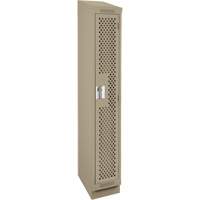 Clean Line Lockers, 12" x 12" x 82", Steel, Beige, Rivet (Assembled), Perforated Ontario Safety Products