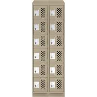 Assembled Lockerettes Clean Line Perforated Economy Lockers, 6 -tier, Bank of 2, 18" x 72" x 12", Steel Ontario Safety Products