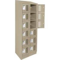Assembled Lockerettes Clean Line Perforated Economy Lockers, 6 -tier, Bank of 2, 18" x 72" x 12", Steel Ontario Safety Products