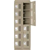 Assembled Lockerettes Clean Line Perforated Economy Lockers, 6 -tier, Bank of 2, 18" x 72" x 12", Steel Ontario Safety Products
