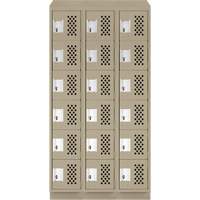 Assembled Lockerettes Clean Line Perforated Economy Lockers, 6 -tier, Bank of 3, 18" x 72" x 12", Steel Ontario Safety Products