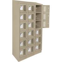 Assembled Lockerettes Clean Line Perforated Economy Lockers, 6 -tier, Bank of 3, 18" x 72" x 12", Steel Ontario Safety Products