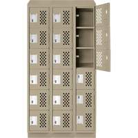 Assembled Lockerettes Clean Line Perforated Economy Lockers, 6 -tier, Bank of 3, 18" x 72" x 12", Steel Ontario Safety Products