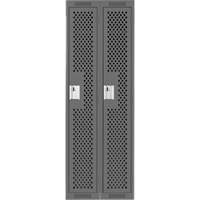Clean Line Lockers, Bank of 2, 24" x 12" x 72", Steel, Charcoal, Rivet (Assembled), Perforated Ontario Safety Products