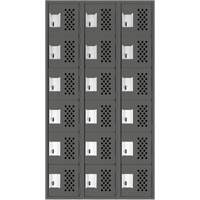 Assembled Lockerettes Clean Line Perforated Economy Lockers, 6 -tier, Bank of 3, 18" x 72" x 12", Steel Ontario Safety Products