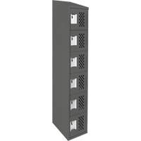 Assembled Lockerettes Clean Line Perforated Economy Lockers, 6 -tier, 18" x 72" x 12", Steel Ontario Safety Products