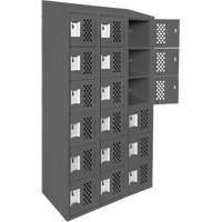 Assembled Lockerettes Clean Line Perforated Economy Lockers, 6 -tier, Bank of 3, 18" x 72" x 12", Steel Ontario Safety Products